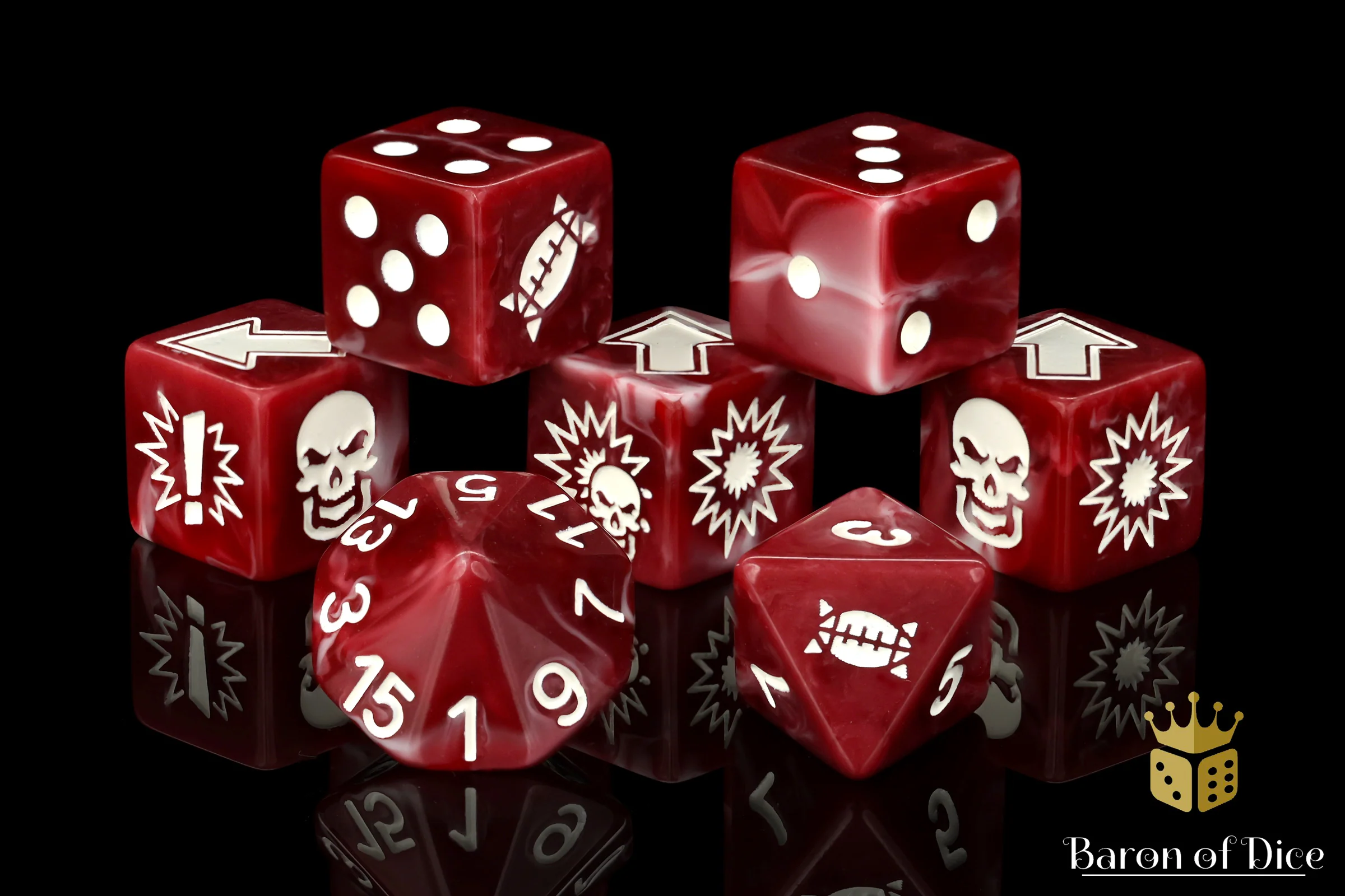 Blood Red - Bloody Football Dice (Set of 7) - Image 10
