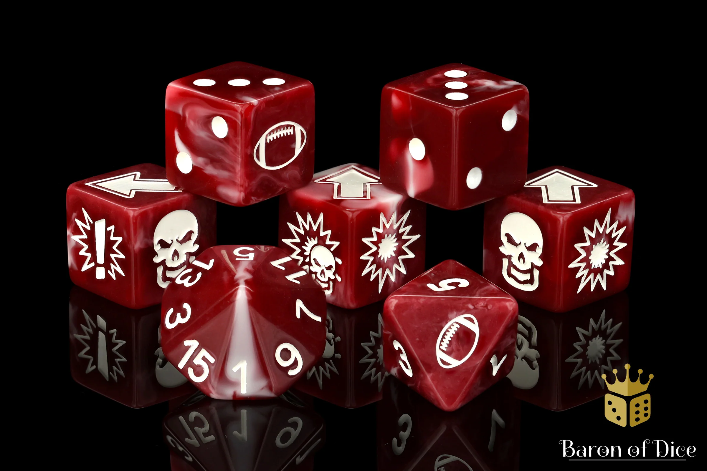 Blood Red - Bloody Football Dice (Set of 7) - Image 8