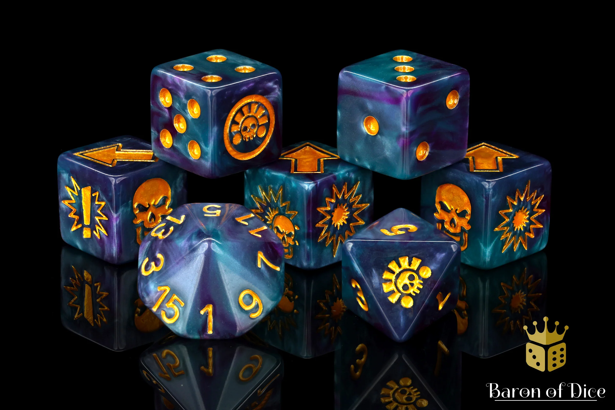 Tanzanite - Bloody Football Dice (Set of 7) - Image 9